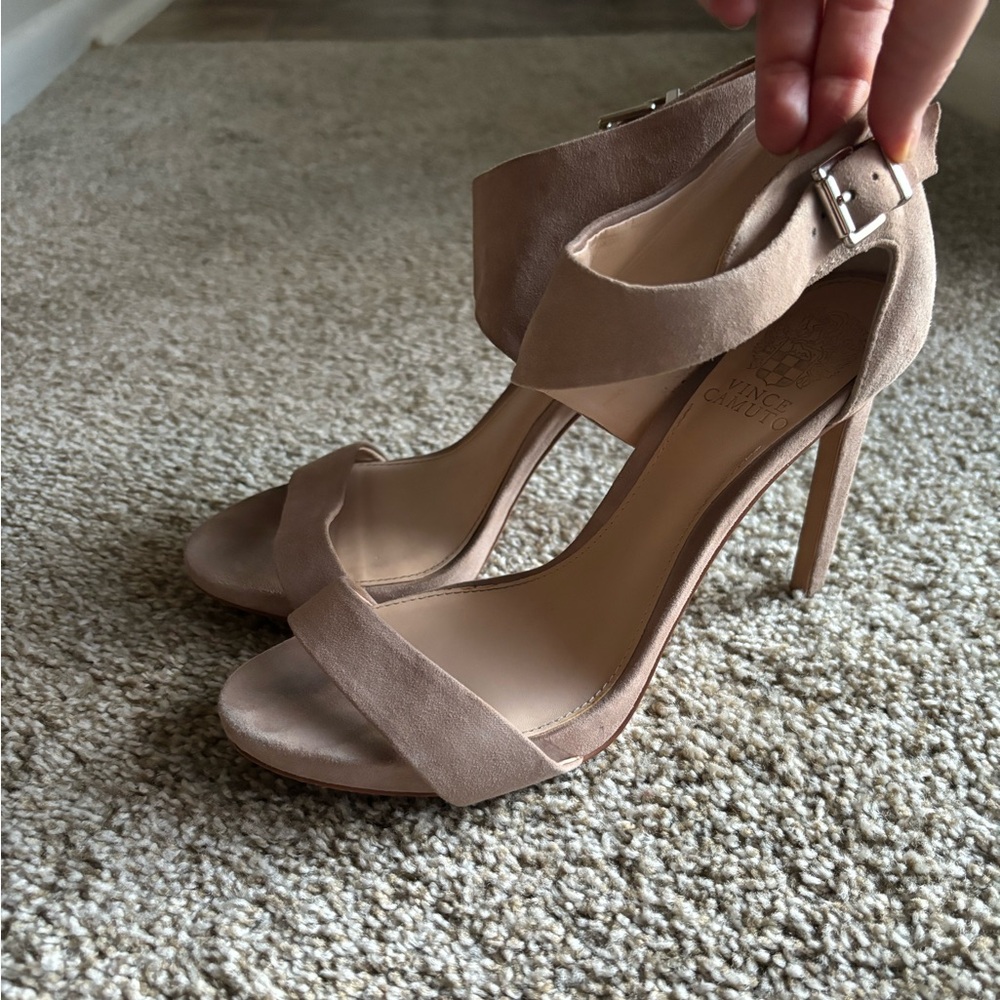 Vince Camuto Nude Suede Stilettos